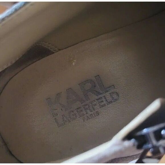 Karl Lagerfeld Natalie Ankle Boots Tan Leather Suede Women's Size 8.5 - Picture 4 of 12